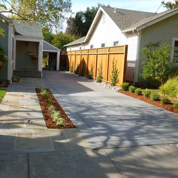 Sonoma Landscape- Bluestone Walkway and Colored Concrete Driveway