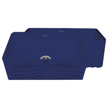 Gothichaus Reversible Series Fireclay Sink, Sapphire Blue