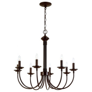 Eight Light Rubbed Oil Bronze Up Chandelier