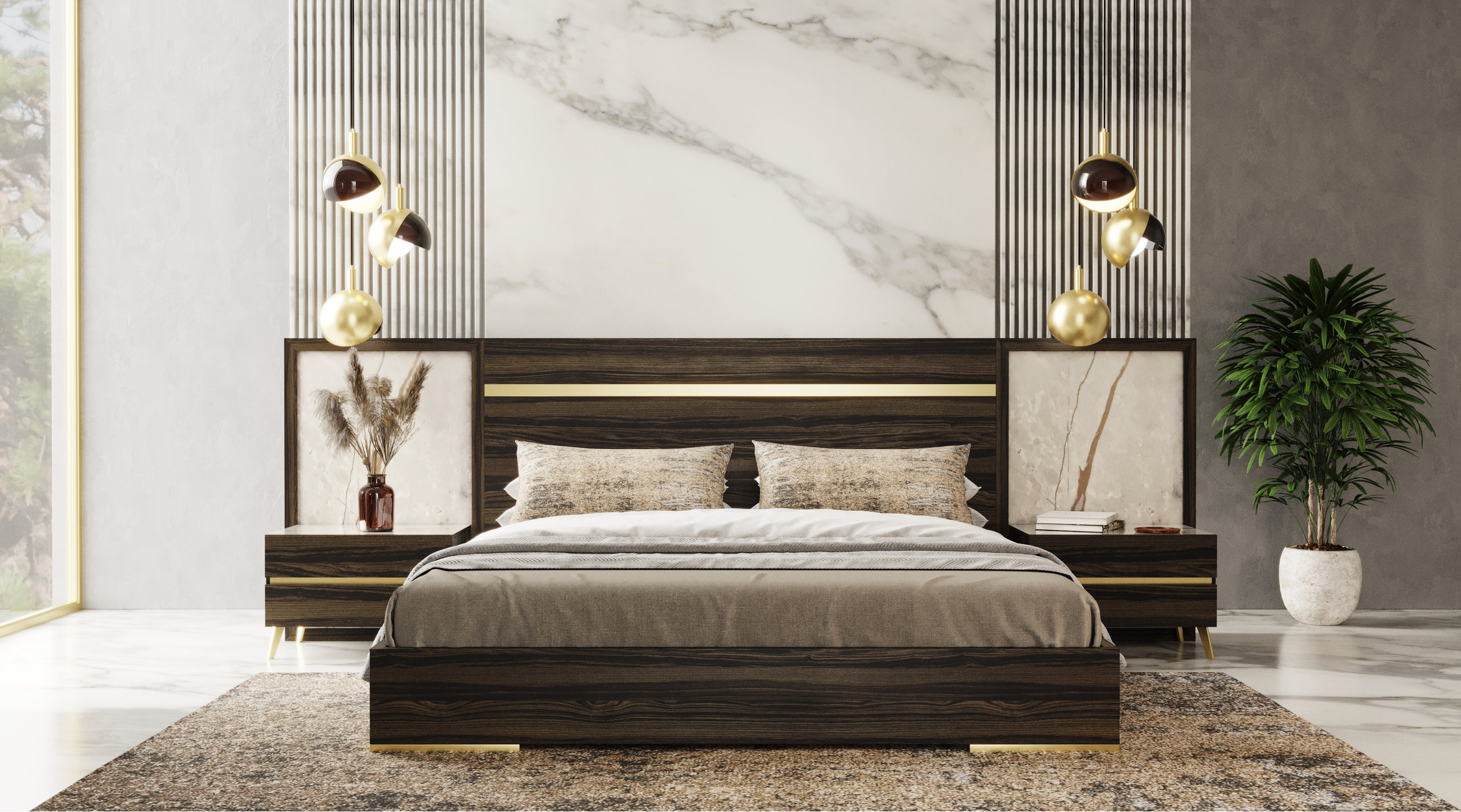 Nova Domus Velondra, Modern Eucalypto + Marble Bedroom Set, Eastern ...