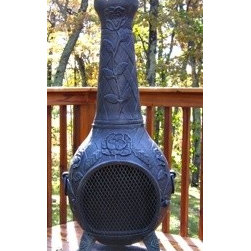 Blue Rooster Rose Chimenea - Chimineas