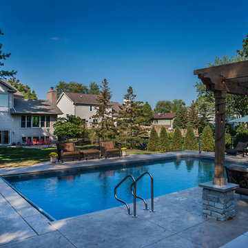 Lake Zurich, IL Swimming Pool, Pergola and Fireplace