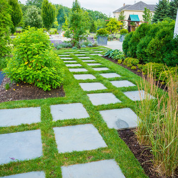 Entertain in this Backyard Landscape with Patio & Firepit: Perfect for Families!