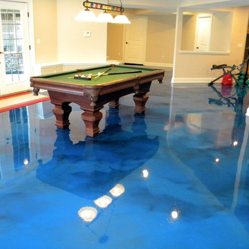 Metallic pigmented epoxy/urethane basement floor