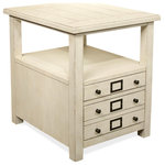 Riverside Furniture - Riverside Furniture Sullivan Side Table - Hand-chiseled groove lines add just the right touch to the Sullivan collection. Simple cottage style in our Country White finish with distressed edges.