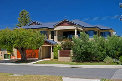 Mid-sized mediterranean two-storey exterior in Perth.