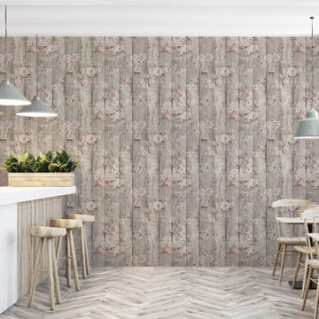 Wood Texture Floral