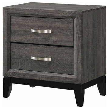 Stonecroft Columbus 2 Drawer Nightstand in Gray Oak and Black
