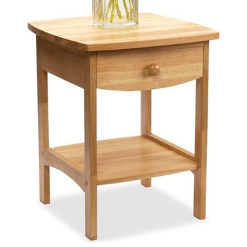 Winsome Claire Transitional Solid Wood Nightstand with Drawer in Natural