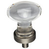 Jeffrey Alexander G110 Harlow 1-1/4 Inch Glam Egg Glass Oval - Brushed Pewter