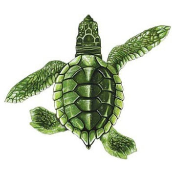 Baby Turtle Porcelain Style B Swimming Pool Mosaic 5", Green