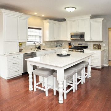 White Glazed Kitchen Cabinets
