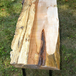 Industrial Rustic Live Edge Bench - Indoor Benches
