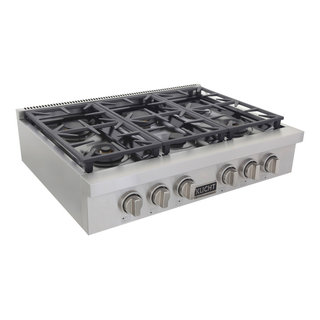 ZLINE 48-Inch Porcelain Gas Stovetop with 7 Gas Burners and Griddle (RT48)