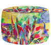 DiaNoche Pouf Chair Foot Stool by Ruth Palmer - Spring in the Meadow Variation