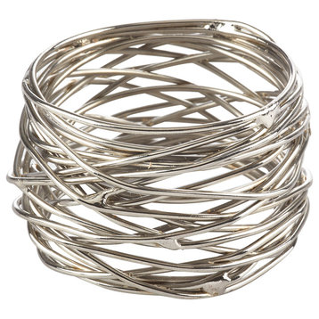 Metal Design Napkin Rings, Sold Per 4, Silver