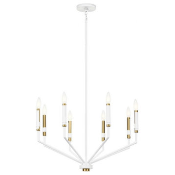 8 Light Medium Chandelier In Contemporary Style-20.25 Inches Tall and 26.25