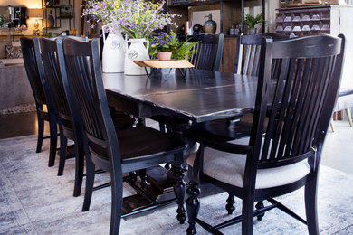 Inspiration for a mid-sized transitional kitchen/dining room combo remodel