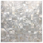 Art3d - Mother of Pearl Mosaic Square Tile, Seamless Splice, White, Set of 10 - Beyond the eco-responsibility of reusing materials, it's indisputable that mother of pearl shell mosaic wall tile brings beauty and character that nothing else can.  Handcrafted wall art of coconut shell salvaged from nature, each piece's imperfections make it unique.