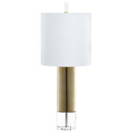 Cyan - Sonora Table Lamp, Gold - Elevate elegant interior decor with the sophisticated of this beautiful crystal and ceramic table lamp. Featuring a cylindrical body, clear crystal at the base gives way to stunning gold finish ceramic that introduces an element of warmth. Topped with a white linen shade, this lamp is a fantastic addition to a refined bedroom. The Sonora Table Lamp Gold by Cyan. Cyan Designs combines unique designs with high-end materials to bring you the very best home decor in the business. When you order a product engineered and manufactured by Cyan Designs, you're guaranteed to get a product that is built to last for years and years to come. This product will come in ship-safe packaging materials and will sure to impress!