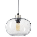 Casamotion - Effervescent Glass Pendant Lighting, Clear, Pack of 1 - ETL listed. Bulb NOT included. Easy-to-install.