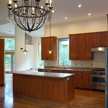 Kitchen with Flat Contemporary Doors