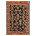 Bareens Designer Rugs - Boho Chic Ziegler Ethan Blue Red Hand-Knotted Wool Rug - 9'0'' x 12'0'' - Enhance the ambiance of your home with this magnificent Persian-influenced Turkish hand-knotted rug made by skilled artisans capable of creating the most exceptional vegetable dyes and hand-spun wool. This exquisite handmade rug is a one-of-a-kind Peshawar Kafkaz, otherwise identified as Chobi, Chobi Peshawar, Oushak, or Ziegler rug. These handmade rugs are crafted in Pakistan utilizing superior-quality wool imported from Australia, New Zealand, and Korea in two types of weaves: the Persian weave and the Mori weave. This rug is meticulously crafted by hand using the finest natural vegetable dyes extracted from local plants. The artisans use a blend of hand-spun local and fine merino wool, resulting in a rug with a compelling texture, higher lanolin content, and longer staple. The artisans occasionally incorporate natural or artificial silk into the pile to enhance specific motifs. The finished product is an awe-inspiring execution of flawless design and an understated palette that exudes elegance.