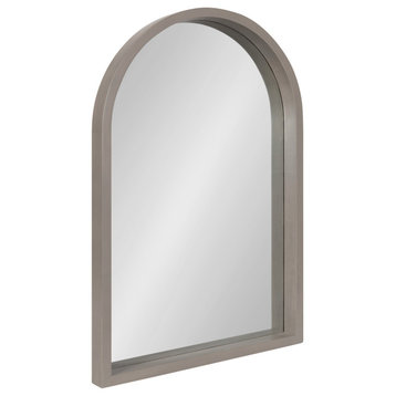 Hutton Wood Framed Arch Mirror, Gray, 20"x30"