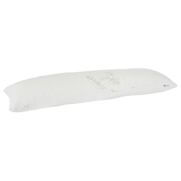 Memory Foam Body Pillow With Bamboo Fiber Cover by Lavish Home