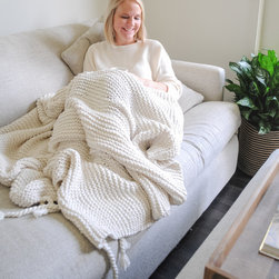 Organic Cotton Comfy Knit Throw - Throws
