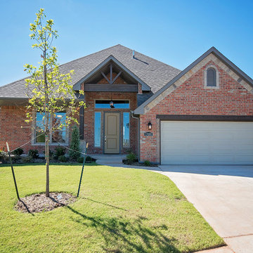 Brick Home with Wood Beams