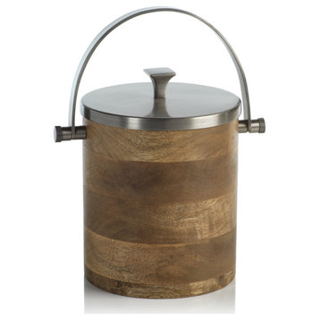 Porto Veli Wood Ice Bucket with Metal Lid