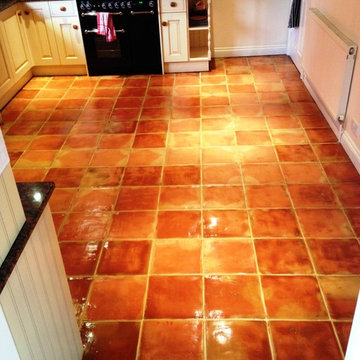 Terracotta Tiles Ingrained with Dirt Cleaned and Sealed in the Forest of Dean