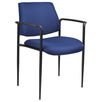 Boss Square Back Diamond Stacking Chair With Arm, Blue