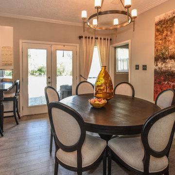 Houston kitchen, living room, patio remodel with Restoration Hardware products
