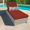 Fairmont Wheeled Chaise Outdoor Wicker Patio Furniture in Terracotta