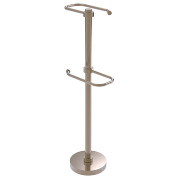 Free Standing Two Roll Toilet Tissue Stand, Antique Pewter