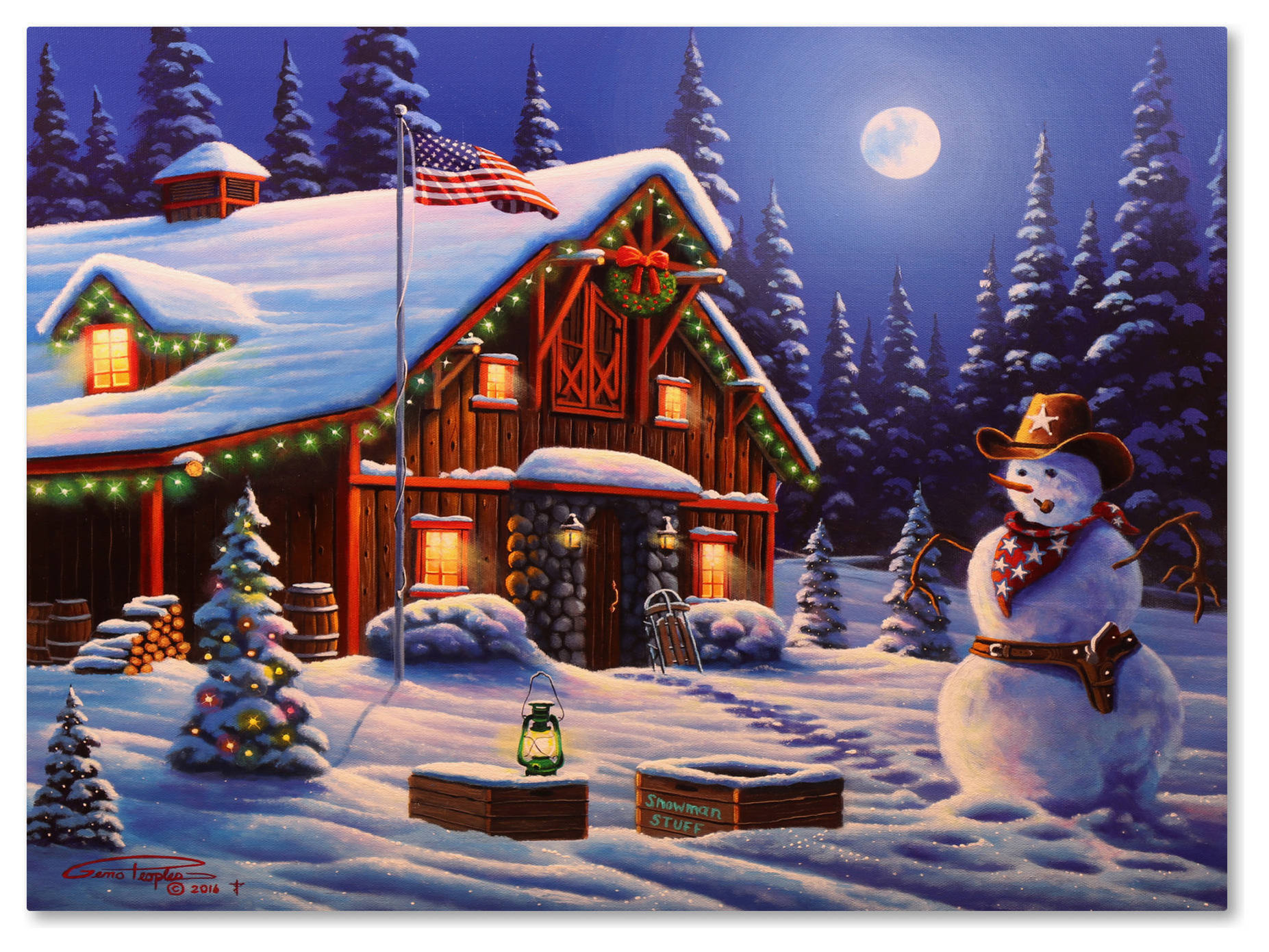 Geno Peoples 'Cowboy Christmas' Canvas Art, 24