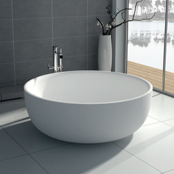 ADM Bathroom Circular Freestanding Bathtub, White, 59.1" - SW-141L (59 x 59) - Bathtubs