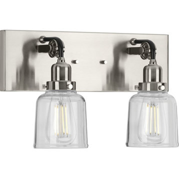 Rushton Collection 2-Light Bath and Vanity, Brushed Nickel