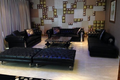 Example of a trendy living room design in Delhi