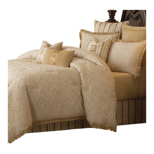 Michael Amini BCS-KS10-AMLFI-SND Amalfi 10 pc King ComforterSet Sand