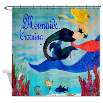 Mermaid Crossing Shower Curtain