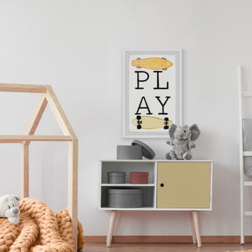 "Skateboard Play II" Framed Painting Print