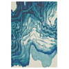 Weave and Wander Omari Contemporary Watercolor Rug, Atlantic, 10'x13'2"