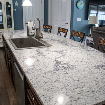 Updated Kitchen with Quartz Countertop, Tile Backsplash and Flooring