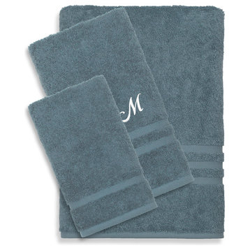 Denzi 3-Piece Towel Set Monogrammed Letter, M