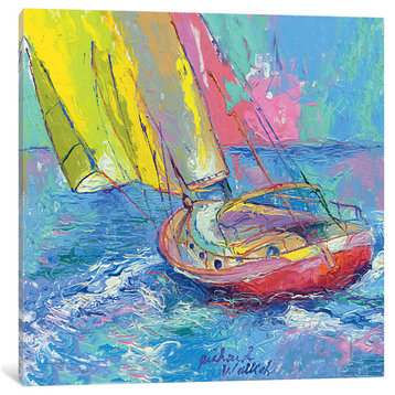 "Sailboat" by Richard Wallich, Canvas Print, 26x26"