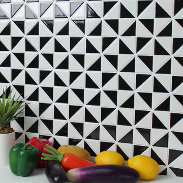Triangular Windmill Pattern Porcelain Mosaic Tile, Kitchen backsplash design