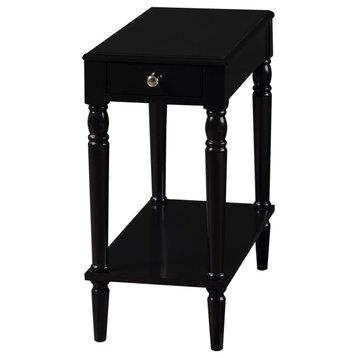 French Country No Tools Chairside End Table With Shelf